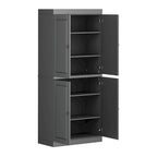 Palace Imports 100% Solid Wood Pantry Cabinet with Frosted, Clear Glass or Solid Doors and Adjustable Shelves