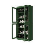 Palace Imports 100% Solid Wood Pantry Cabinet with Frosted, Clear Glass or Solid Doors and Adjustable Shelves