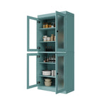 Palace Imports 100% Solid Wood Pantry Cabinet with Frosted, Clear Glass or Solid Doors and Adjustable Shelves