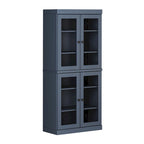 Palace Imports 100% Solid Wood Pantry Cabinet with Frosted, Clear Glass or Solid Doors and Adjustable Shelves