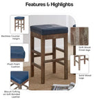 Valencia Bonded Leather Backless Counter Stool