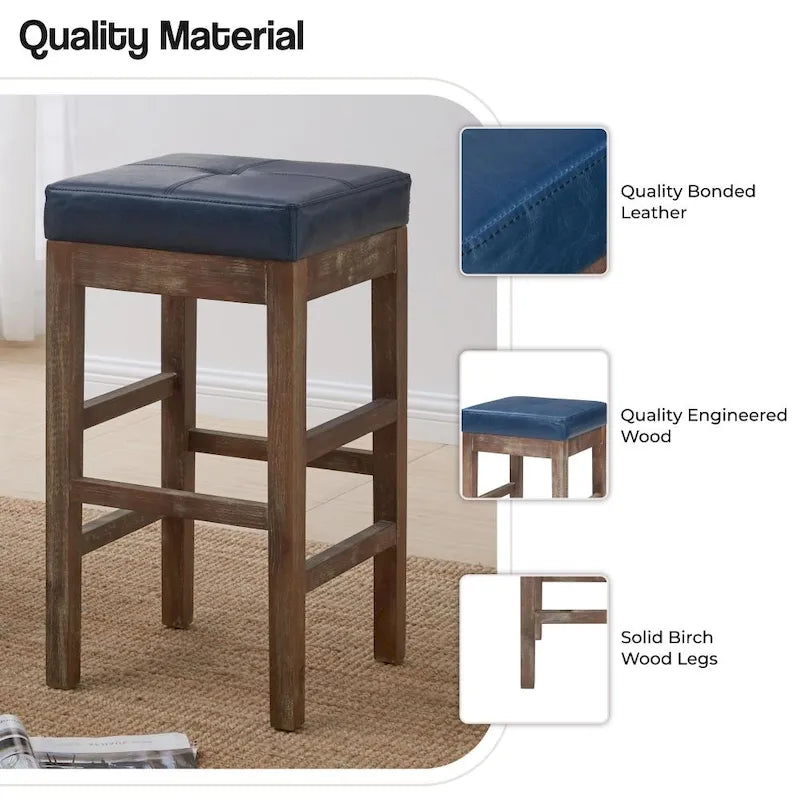 Valencia Bonded Leather Backless Counter Stool