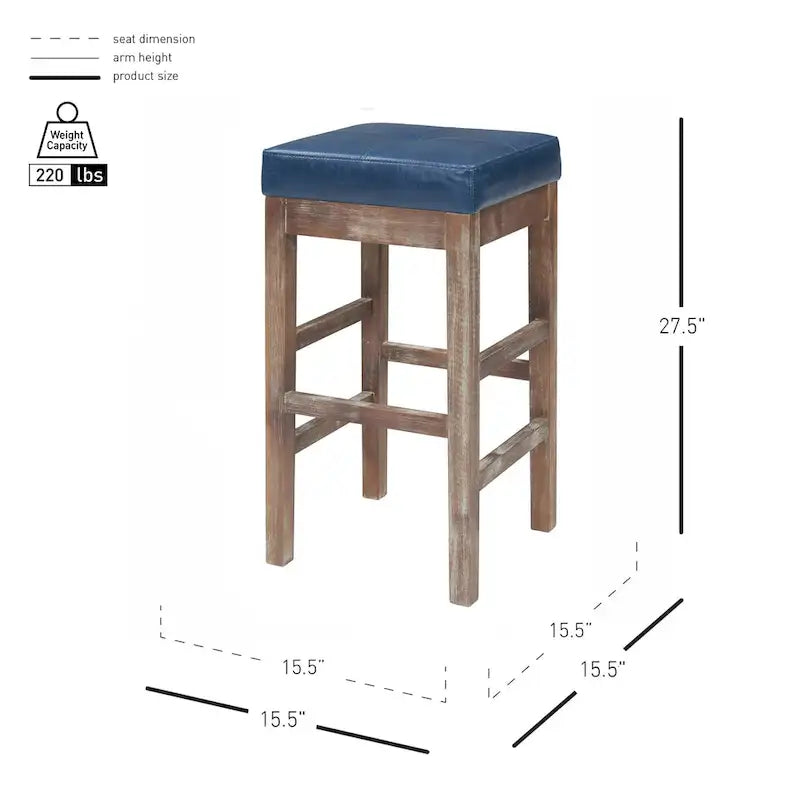 Valencia Bonded Leather Backless Counter Stool
