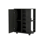 FM Furniture Tennessee Bar Cart, One Cabinet With Division,Black - N/A