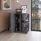 FM Furniture Tennessee Bar Cart, One Cabinet With Division,Black - N/A