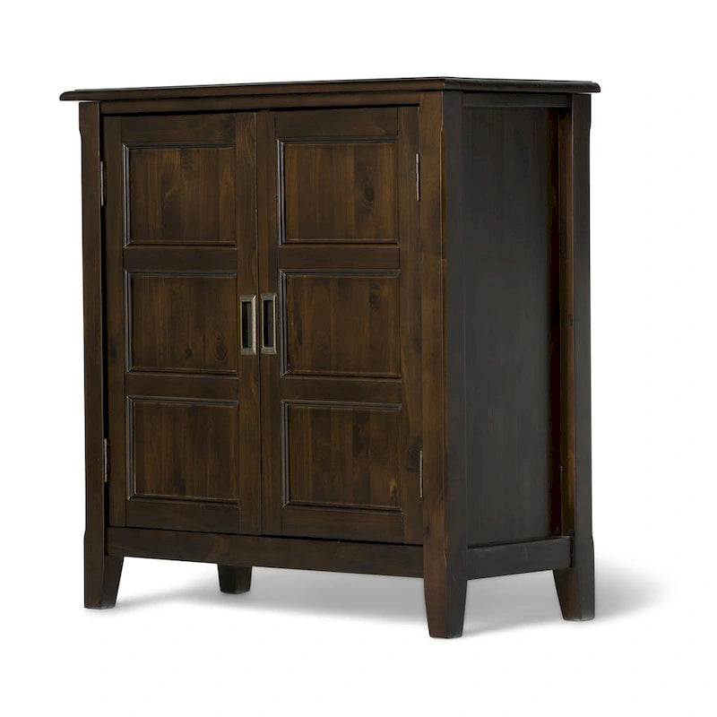 WYNDENHALL Portland SOLID WOOD 30 inch Wide Transitional Low Storage Cabinet - 30w x 14d x 31h