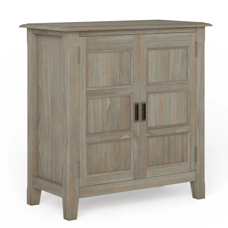 WYNDENHALL Portland SOLID WOOD 30 inch Wide Transitional Low Storage Cabinet - 30w x 14d x 31h