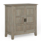 WYNDENHALL Portland SOLID WOOD 30 inch Wide Transitional Low Storage Cabinet - 30w x 14d x 31h