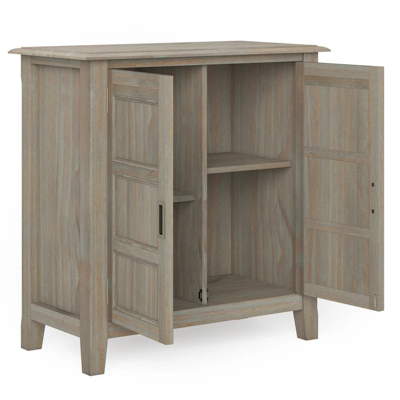 WYNDENHALL Portland SOLID WOOD 30 inch Wide Transitional Low Storage Cabinet - 30w x 14d x 31h