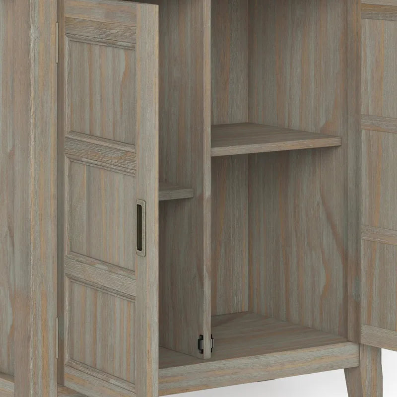 WYNDENHALL Portland SOLID WOOD 30 inch Wide Transitional Low Storage Cabinet - 30w x 14d x 31h