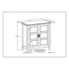 WYNDENHALL Portland SOLID WOOD 30 inch Wide Transitional Low Storage Cabinet - 30w x 14d x 31h