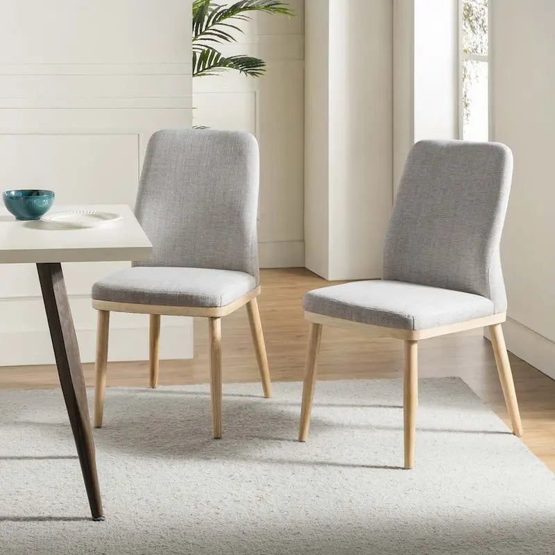 Emilia Mid-century Modern Upholstered Dining Chair Set of 2 by HULALA HOME