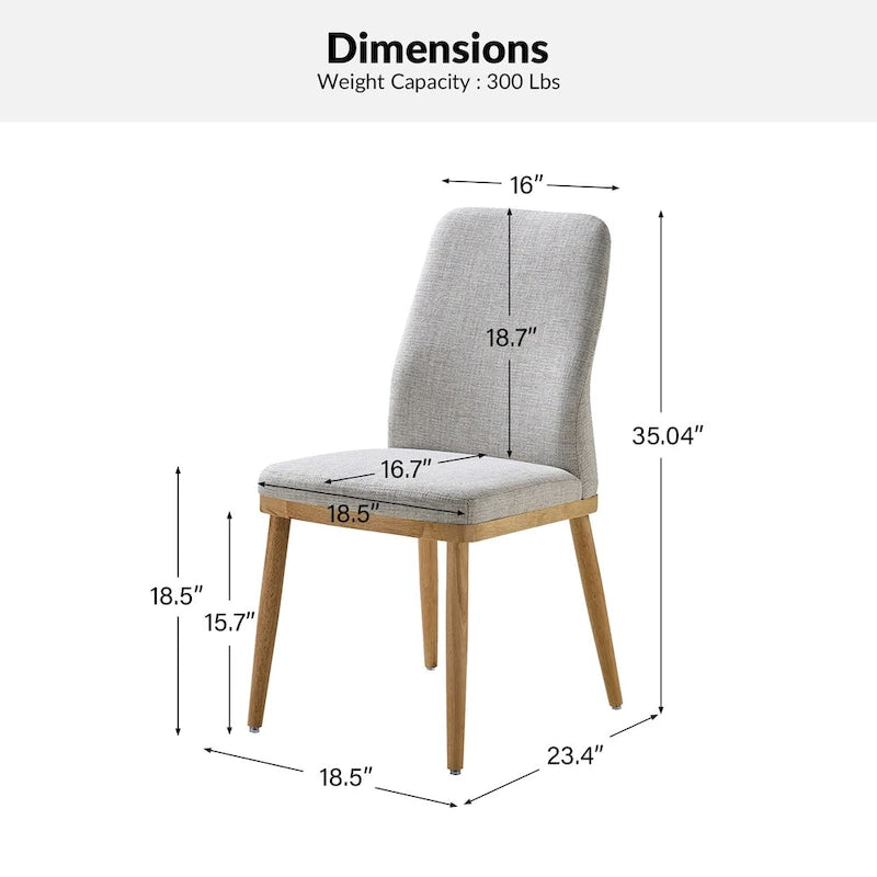 Emilia Mid-century Modern Upholstered Dining Chair Set of 2 by HULALA HOME