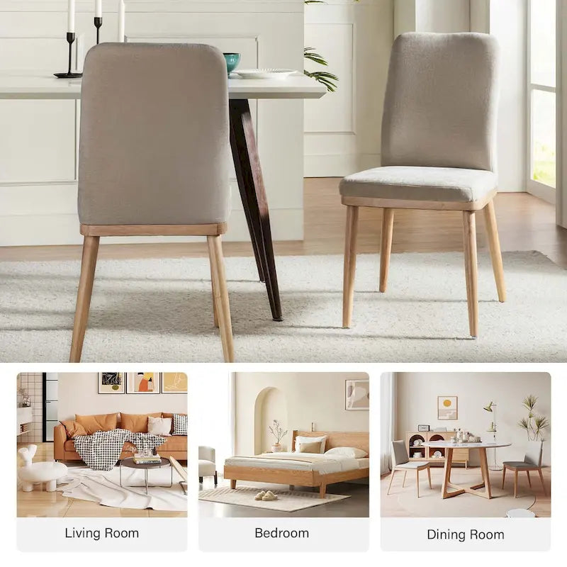 Emilia Mid-century Modern Upholstered Dining Chair Set of 2 by HULALA HOME