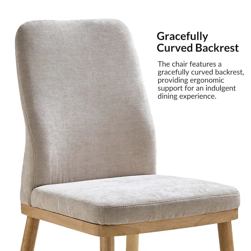 Emilia Mid-century Modern Upholstered Dining Chair Set of 2 by HULALA HOME