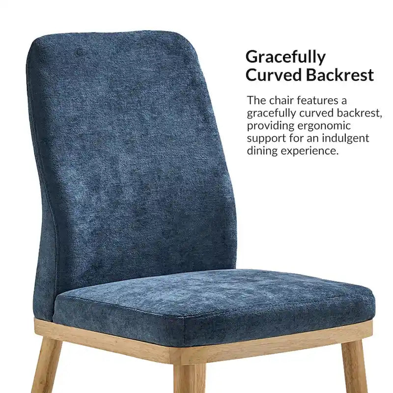 Emilia Mid-century Modern Upholstered Dining Chair Set of 2 by HULALA HOME