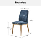 Emilia Mid-century Modern Upholstered Dining Chair Set of 2 by HULALA HOME