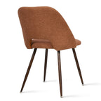 Upholstered Modern Cutout Back Dining Chair with Walnut LegSet of 4)