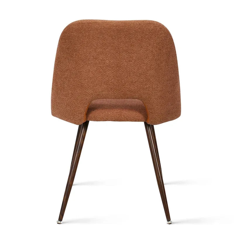 Upholstered Modern Cutout Back Dining Chair with Walnut LegSet of 4)