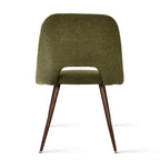 Upholstered Modern Cutout Back Dining Chair with Walnut LegSet of 4)