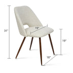 Upholstered Modern Cutout Back Dining Chair with Walnut LegSet of 4)