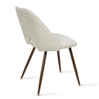 Upholstered Modern Cutout Back Dining Chair with Walnut LegSet of 4)