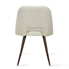 Upholstered Modern Cutout Back Dining Chair with Walnut LegSet of 4)