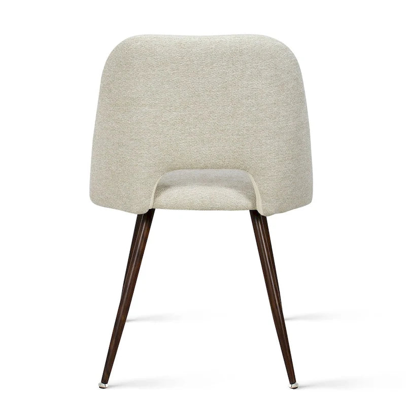 Upholstered Modern Cutout Back Dining Chair with Walnut LegSet of 4)