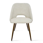 Upholstered Modern Cutout Back Dining Chair with Walnut LegSet of 4)