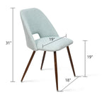 Upholstered Modern Cutout Back Dining Chair with Walnut LegSet of 4)