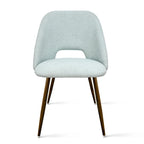 Upholstered Modern Cutout Back Dining Chair with Walnut LegSet of 4)