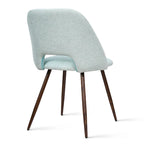Upholstered Modern Cutout Back Dining Chair with Walnut LegSet of 4)