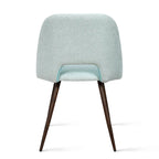 Upholstered Modern Cutout Back Dining Chair with Walnut LegSet of 4)