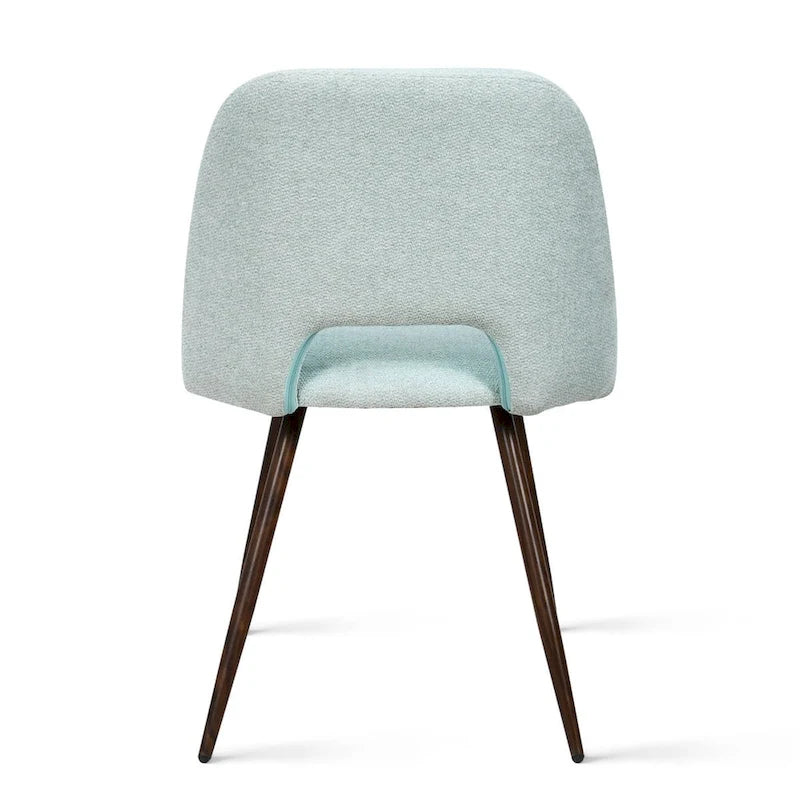 Upholstered Modern Cutout Back Dining Chair with Walnut LegSet of 4)