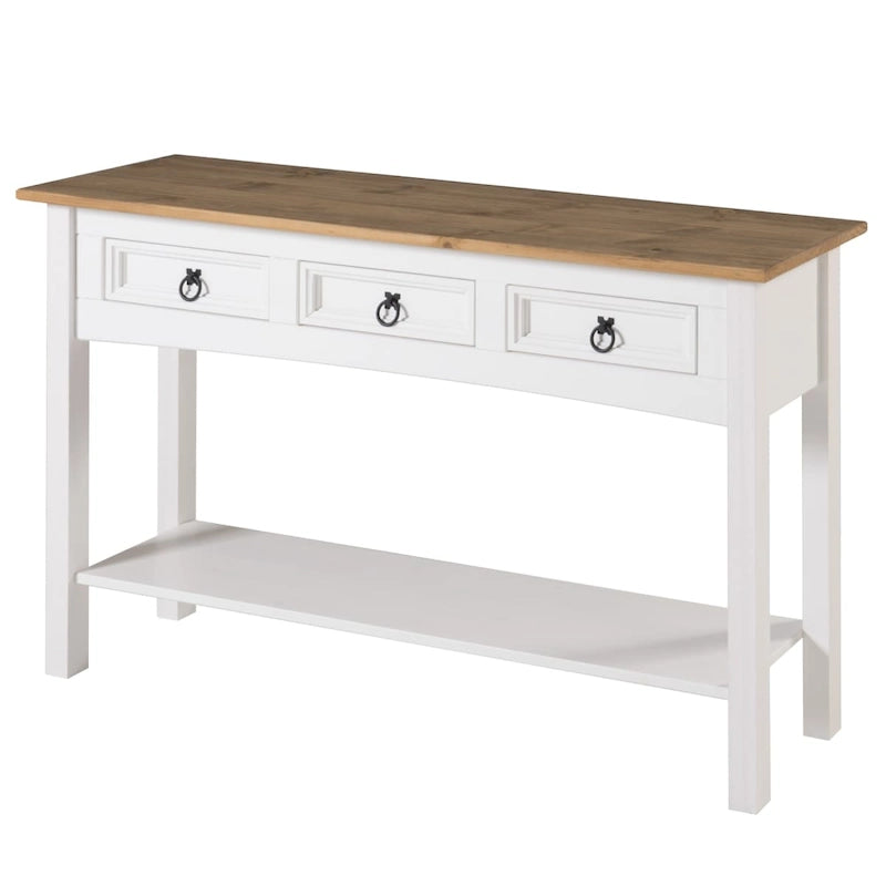 Wood Hall Table Console 3 Drawers Corona