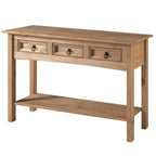 Wood Hall Table Console 3 Drawers Corona