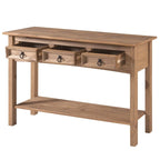 Wood Hall Table Console 3 Drawers Corona