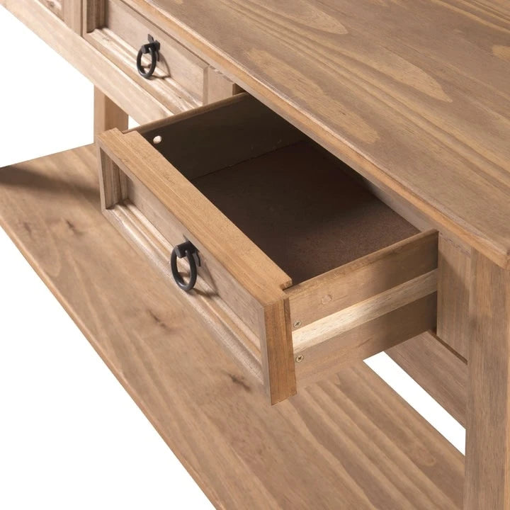 Wood Hall Table Console 3 Drawers Corona