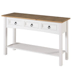 Wood Hall Table Console 3 Drawers Corona