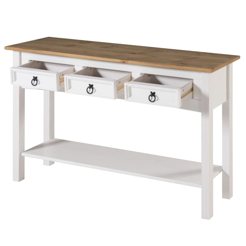 Wood Hall Table Console 3 Drawers Corona