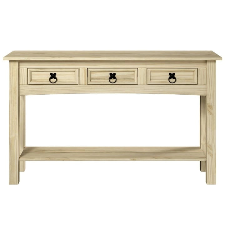 Wood Hall Table Console 3 Drawers Corona