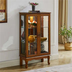 Curio Cabinet Lighted Curio Diapaly Cabinet with Adjustable Shelves
