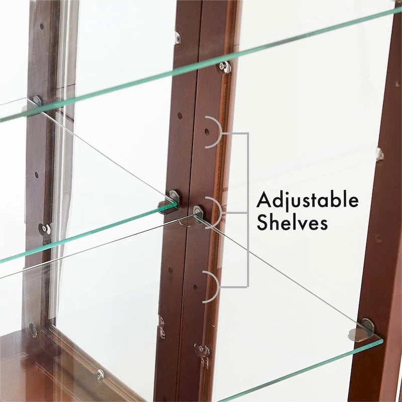 Curio Cabinet Lighted Curio Diapaly Cabinet with Adjustable Shelves