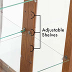 Curio Cabinet Lighted Curio Diapaly Cabinet with Adjustable Shelves