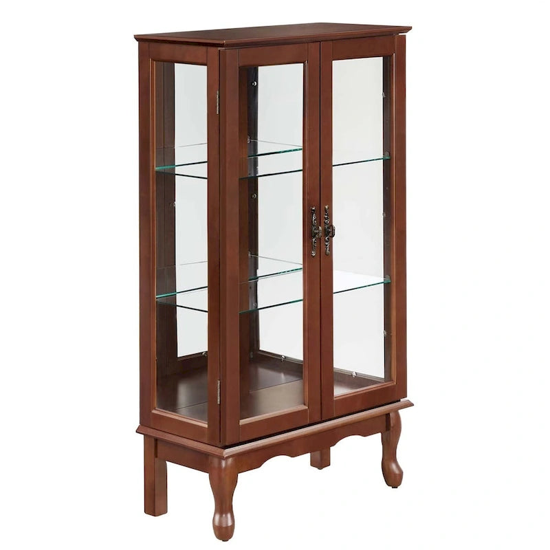 Curio Cabinet Lighted Curio Diapaly Cabinet with Adjustable Shelves