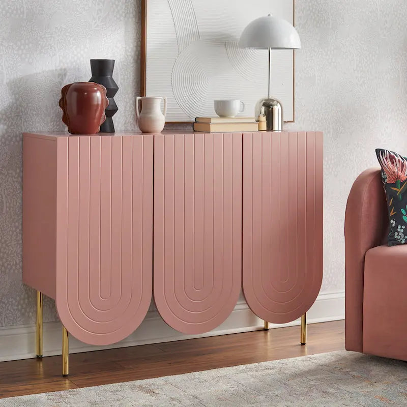 Lifestorey Ingrid 3-Door Scalloped Mid-Century Sideboard
