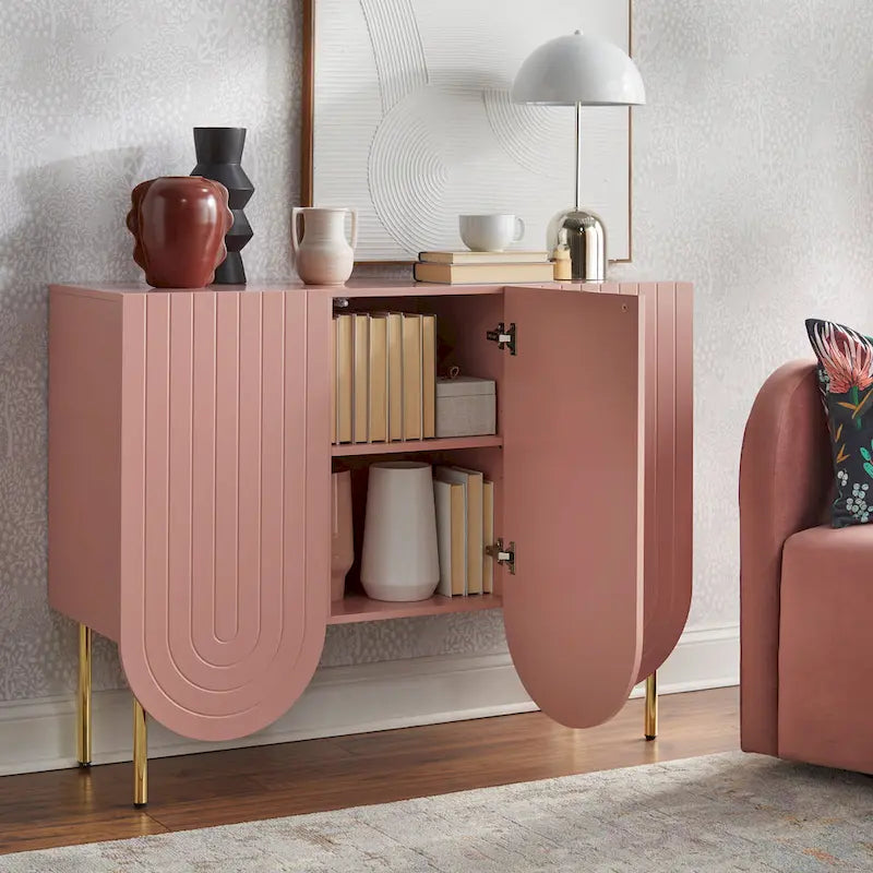 Lifestorey Ingrid 3-Door Scalloped Mid-Century Sideboard