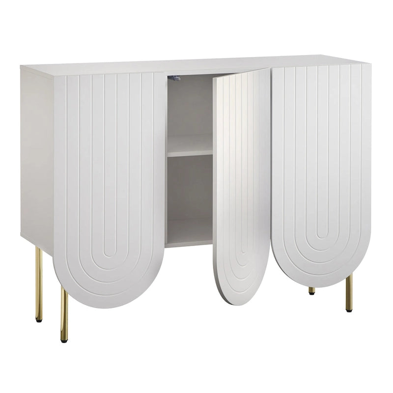 Lifestorey Ingrid 3-Door Scalloped Mid-Century Sideboard