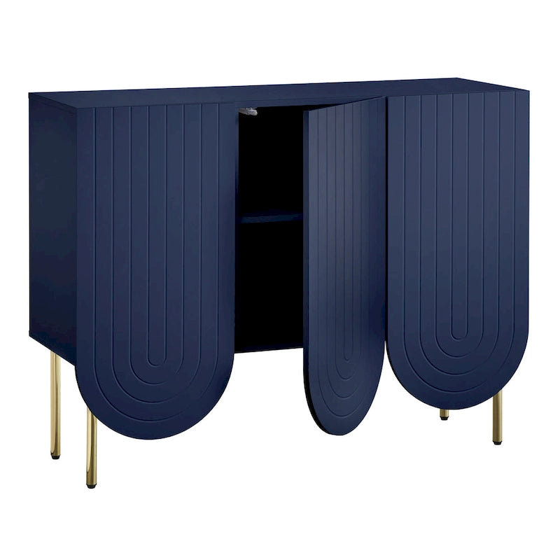 Lifestorey Ingrid 3-Door Scalloped Mid-Century Sideboard