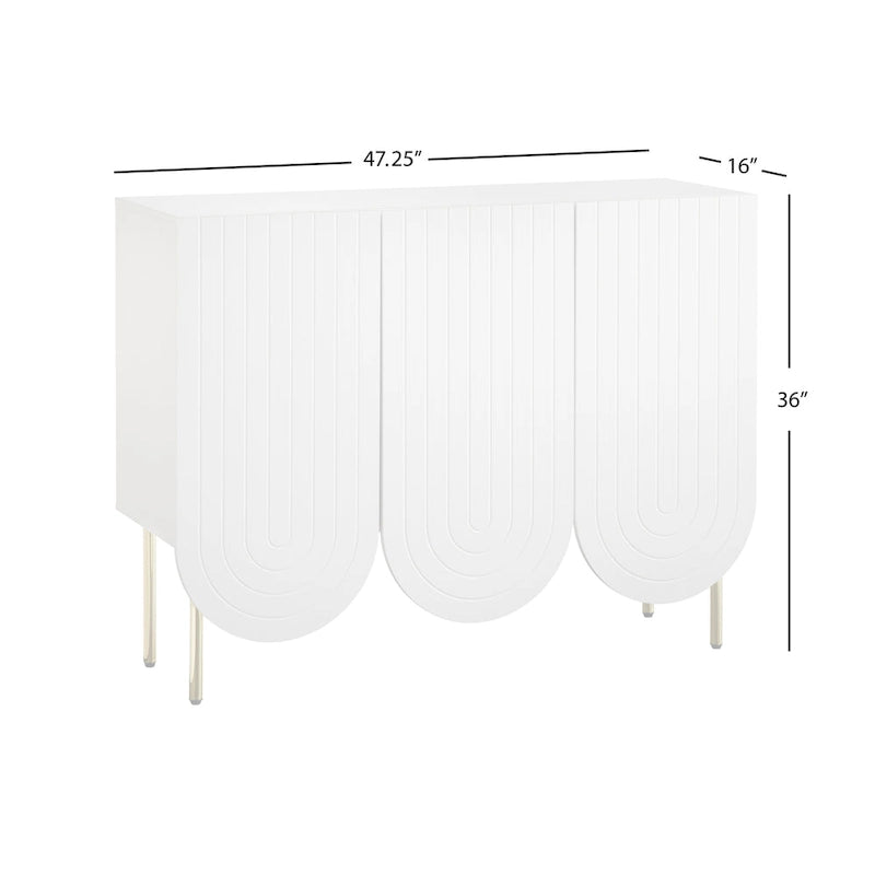 Lifestorey Ingrid 3-Door Scalloped Mid-Century Sideboard